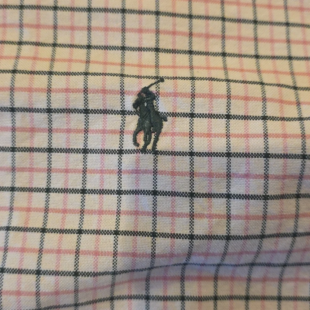 Ralph‎ Lauren Classic Fit White with Pink Green Graph Check Button-Down Shirt M